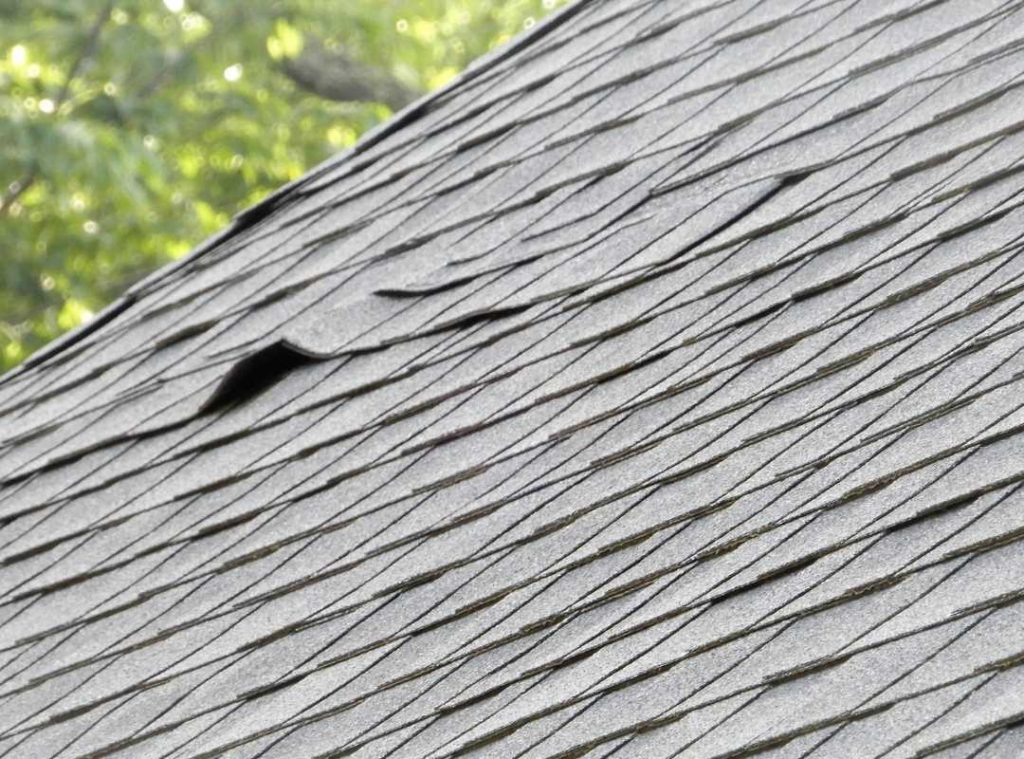 Roof shingle starting to rip up.